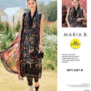 3 Pc Unstiched Embroidered Lawn Suit l Brand: MARIA B l Best Collection 2025