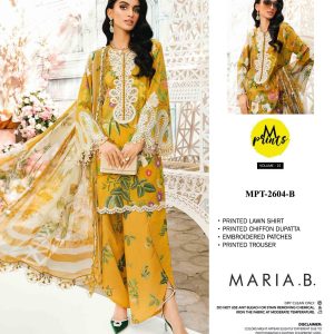 3 Pc Unstiched Fabric Lawn Suit | Brand: Maria B | Best Collection 2025