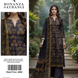 3 Pc Unstiched Fabric Lawn Suit | Brand: BONANZA | Best Collection 2025